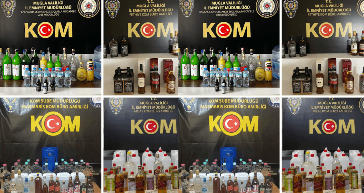 Turistik ilçelerde kaçak içki operasyonu, 11 gözaltı