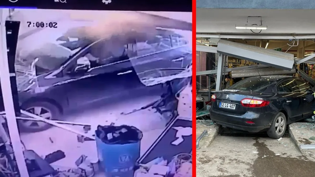 Ordu’da feci kaza! Otomobil marketin içine daldı: 3 yaralı